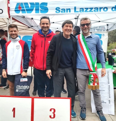 Al &quot;Giro podistico di San Lazzaro&quot; Simone Romagnoli e Valentina Landuzzi sul gradino più alto del podio. Vigilia di Pasqua a Budrio per la camminata pro ANT